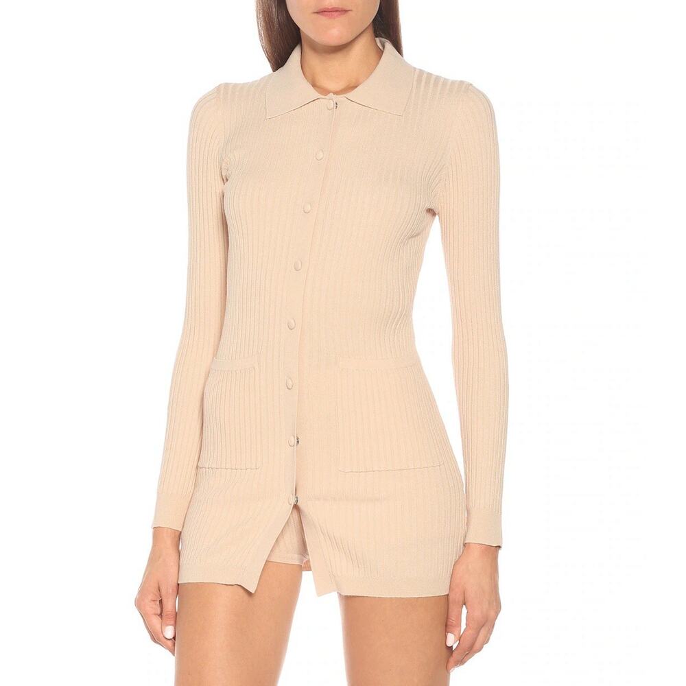 NWT Live The Process Ribbed Ribbed Knit Cardigan Dusty Pink M - Picture 2 of 4